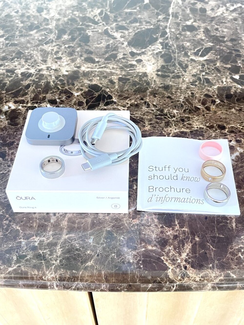 OURA Gen 4 Ring Silver Size 8 In Box with Ring Covers